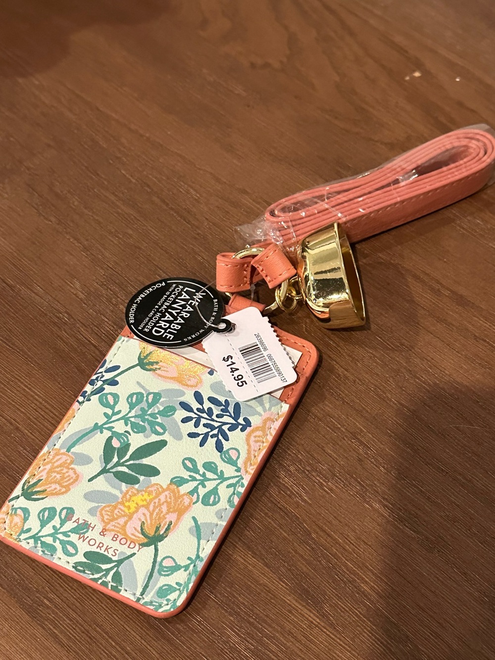 🌸 NWT Bath & Body Works Floral Lanyard ID Badge/Card Holder with Pocketbac 🌸